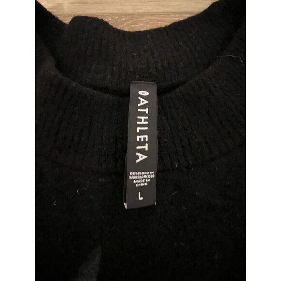 Athleta Womens Black Pullover Wool Sweatshirt Size Large - Picture 3 of 3
